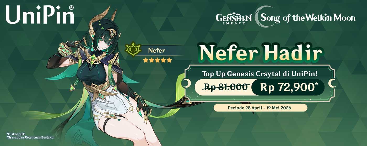 Genshin Impact Nefer Hadir Kembali! Top Up Genesis Crystal dan Dapatkan Untungnya!